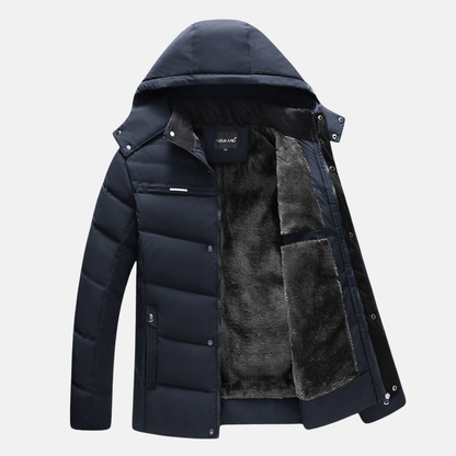 Arthur Fleece Quilted Puffer Jacket | Hooded Relaxed Fit Jacket