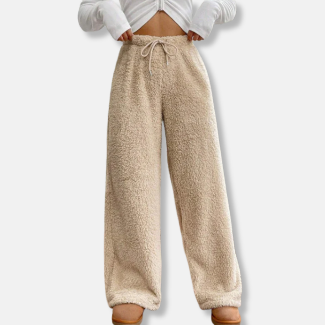 Sienna Cotton-Blend Lounge Pants | Loose Fit Full-Length Pants