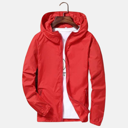 Oscar Hooded Windbreaker | Full Zip Zipper Pockets Windbreaker