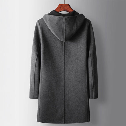 Arthur Wool-Blend Hooded Coat | Reversible Button Front Coat