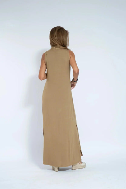 Women's Maxi Dress - Sleeveless V-neck - Light and Flowy Fit - Elegant Long Style