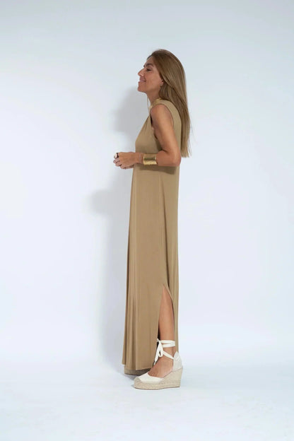 Women's Maxi Dress - Sleeveless V-neck - Light and Flowy Fit - Elegant Long Style