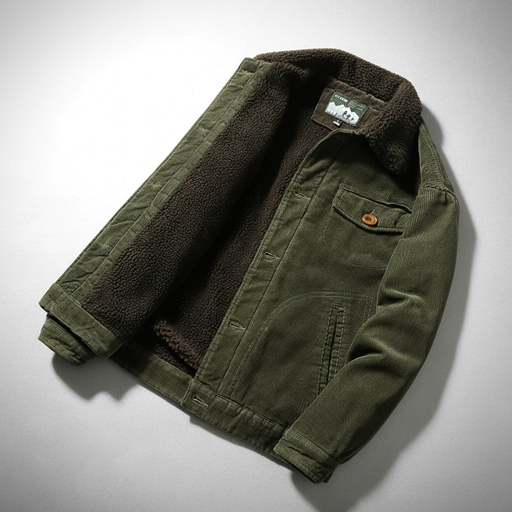 Arthur Corduroy Jacket | Shearling Collar Sherpa Lined Jacket