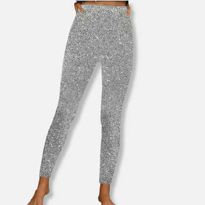 Aurora High-Waisted Skinny Leggings | Glitter Ankle-Length Leggings