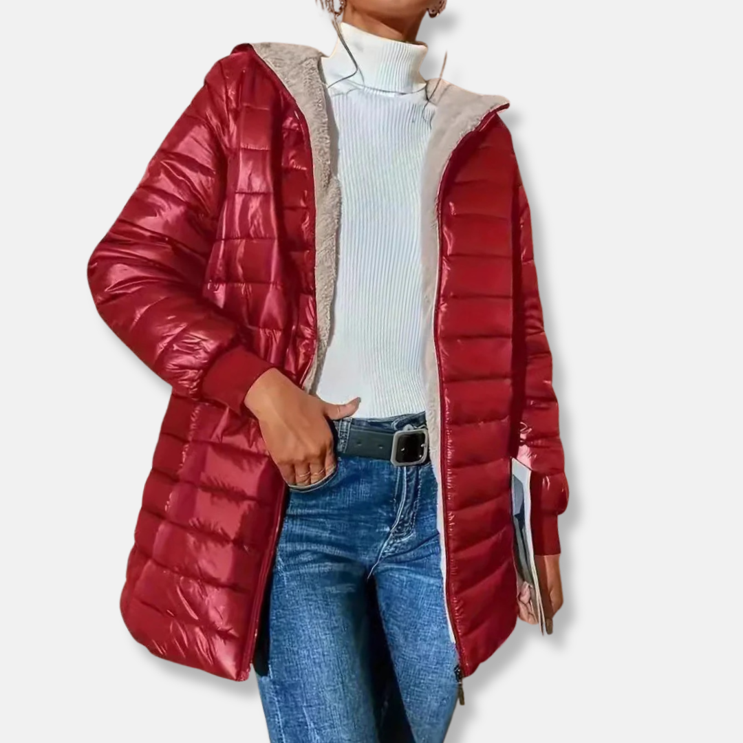 Sienna Quilted Puffer Jacket | Hooded Relaxed Fit Jacket