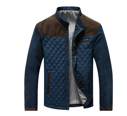 Men's Jacket – Padded Design – Tailored Fit – High Collar – Zipper Pockets