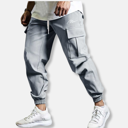 Harry Relaxed Fit Cargo Jogger Pants | Elastic Waist Side Pockets Cargo Jogger Pants