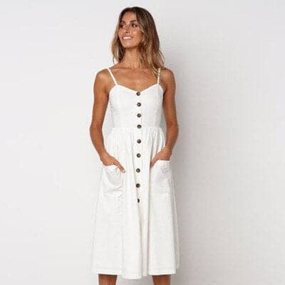 Luna - Elegant full dress with spaghetti straps