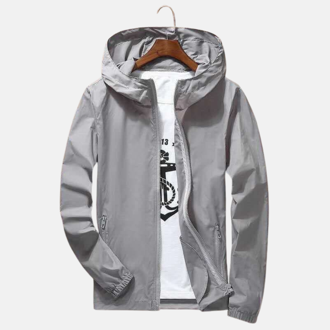 Oscar Hooded Windbreaker | Full Zip Zipper Pockets Windbreaker