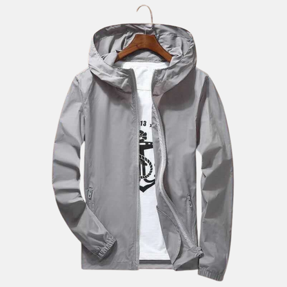 Oscar Hooded Windbreaker | Full Zip Zipper Pockets Windbreaker