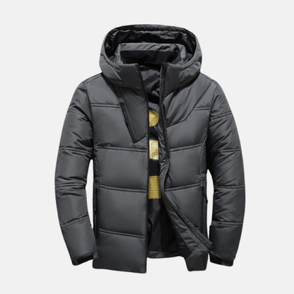 Jack Quilted Hooded Puffer Jacket | Zipper Pockets Casual Puffer Jacket