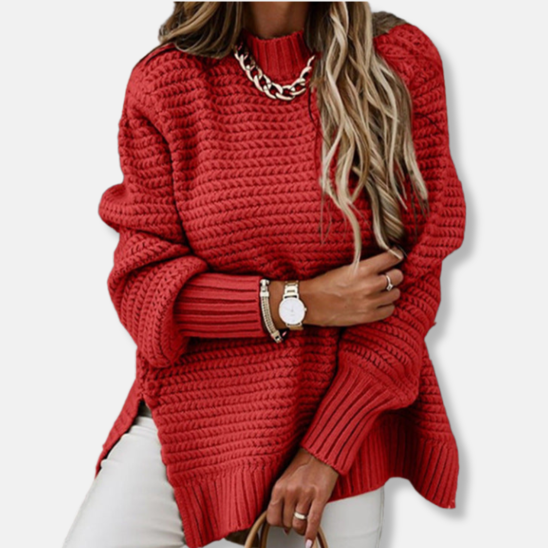 Women's Pullover Sweater – Oversized Fit – Ribbed Knit – Soft Texture – Casual Look