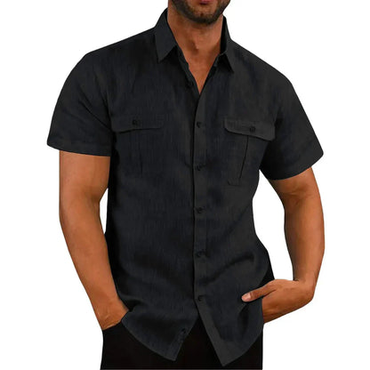 Men's Polo Shirt – Regular Fit – Short Sleeve – Breathable – Button Closure – Chest Pockets