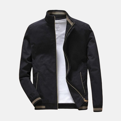 Men's Bomber Jacket – Relaxed Fit – Ribbed Edges – Breathable Cotton Fabric – Zipper