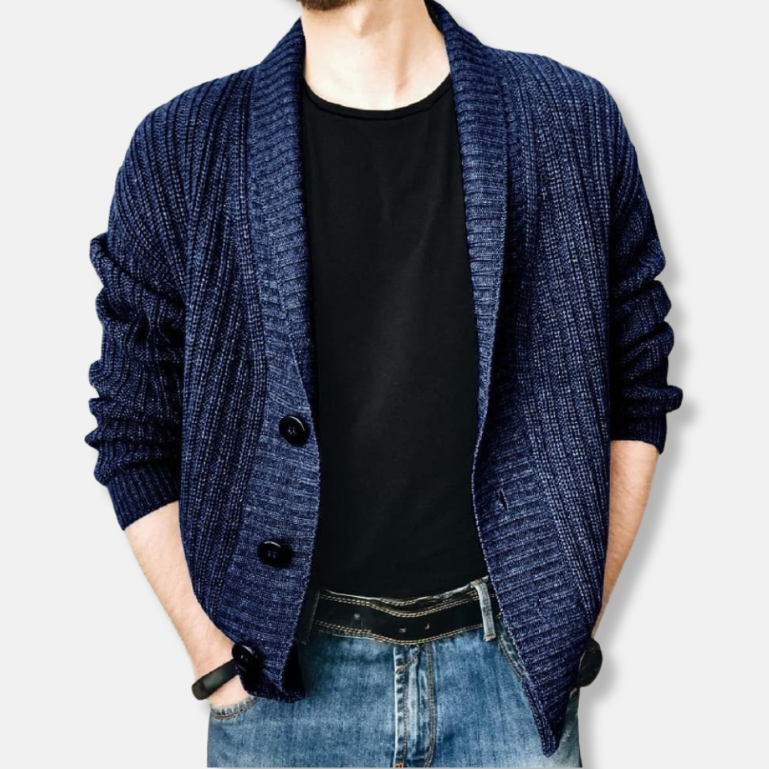 Oscar Relaxed Fit Cardigan | Shawl Collar Button Front Cardigan