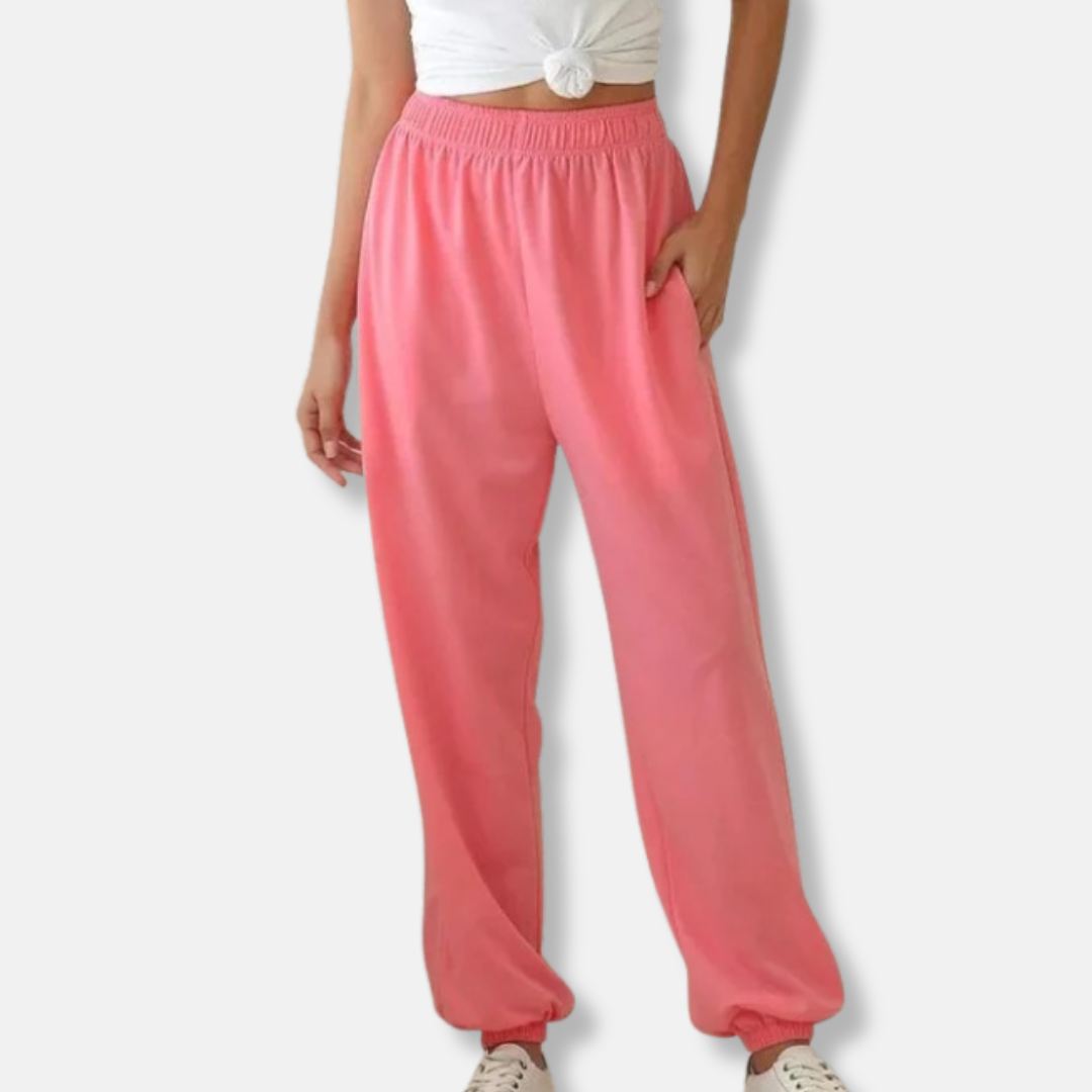 Rosie Relaxed Fit Jogger Pants | Solid Ankle-Length Jogger Pants