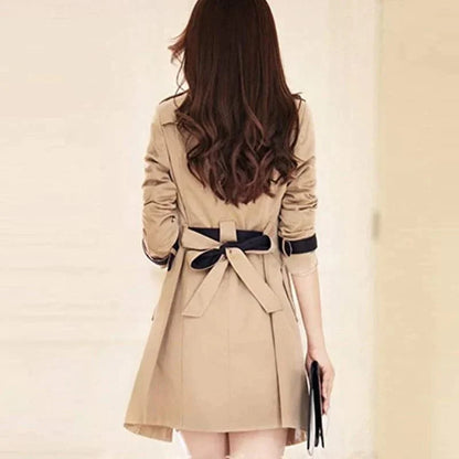 Thérèse - Lang dobbeltradet vindtæt trenchcoat