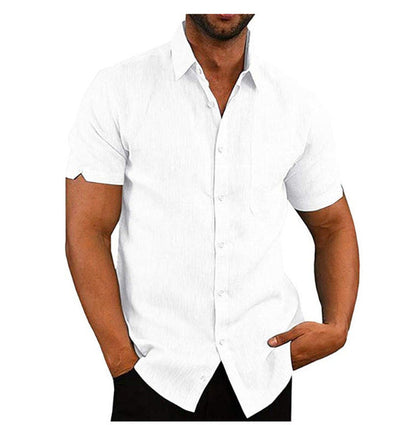 Men's Shirt - Short-Sleeved Button-Up - Classic Collar - Regular Fit - Breathable