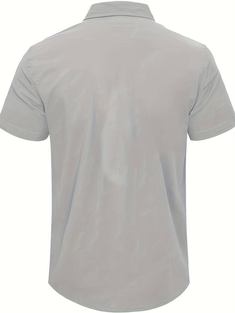 Men's Shirt - Short-Sleeved Button-Up - Classic Collar - Regular Fit - Breathable