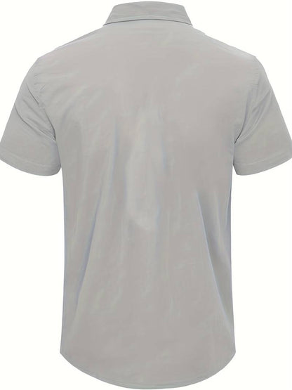 Men's Shirt - Short-Sleeved Button-Up - Classic Collar - Regular Fit - Breathable