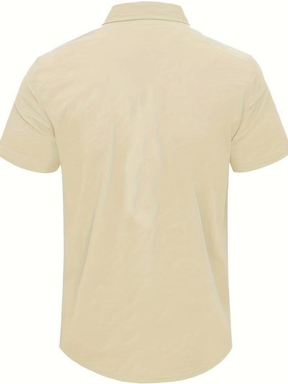 Men's Shirt - Short-Sleeved Button-Up - Classic Collar - Regular Fit - Breathable