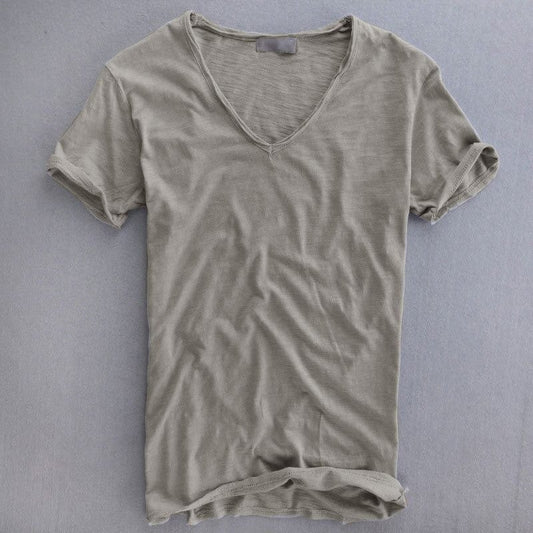 Men's T-shirt – V-neck – Soft Knit – Standard Fit – Short Sleeves – Breathable