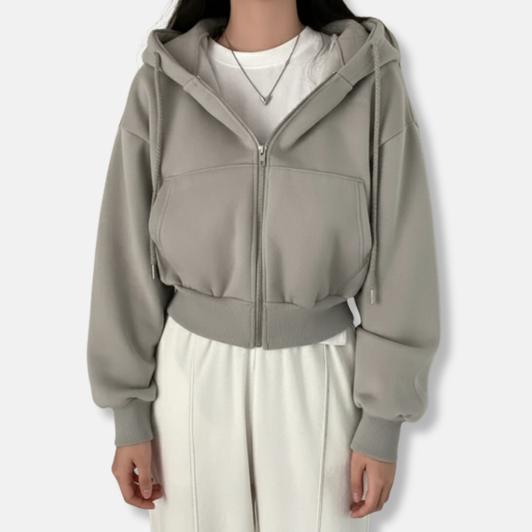 Women's Hoodie – Relaxed Fit –  Zipper – Side Pockets – Hood with Drawstring