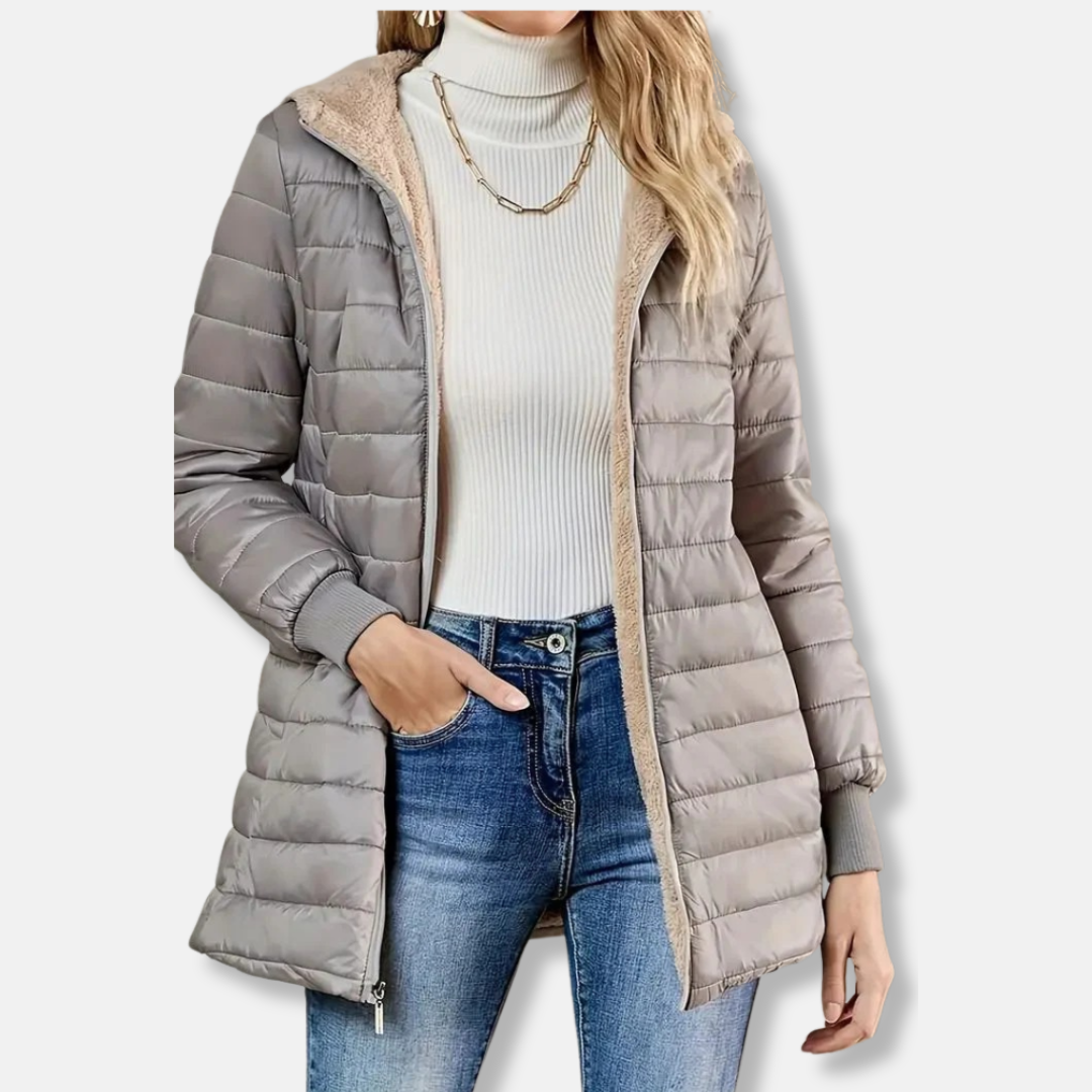 Sienna Quilted Puffer Jacket | Hooded Relaxed Fit Jacket