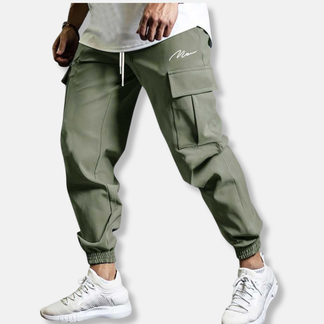 Harry Relaxed Fit Cargo Jogger Pants | Elastic Waist Side Pockets Cargo Jogger Pants