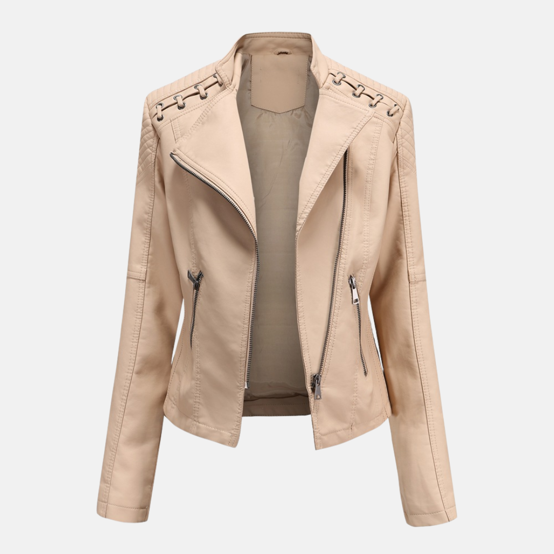 Eleanor - Sleek Stylish Leather Moto Jacket