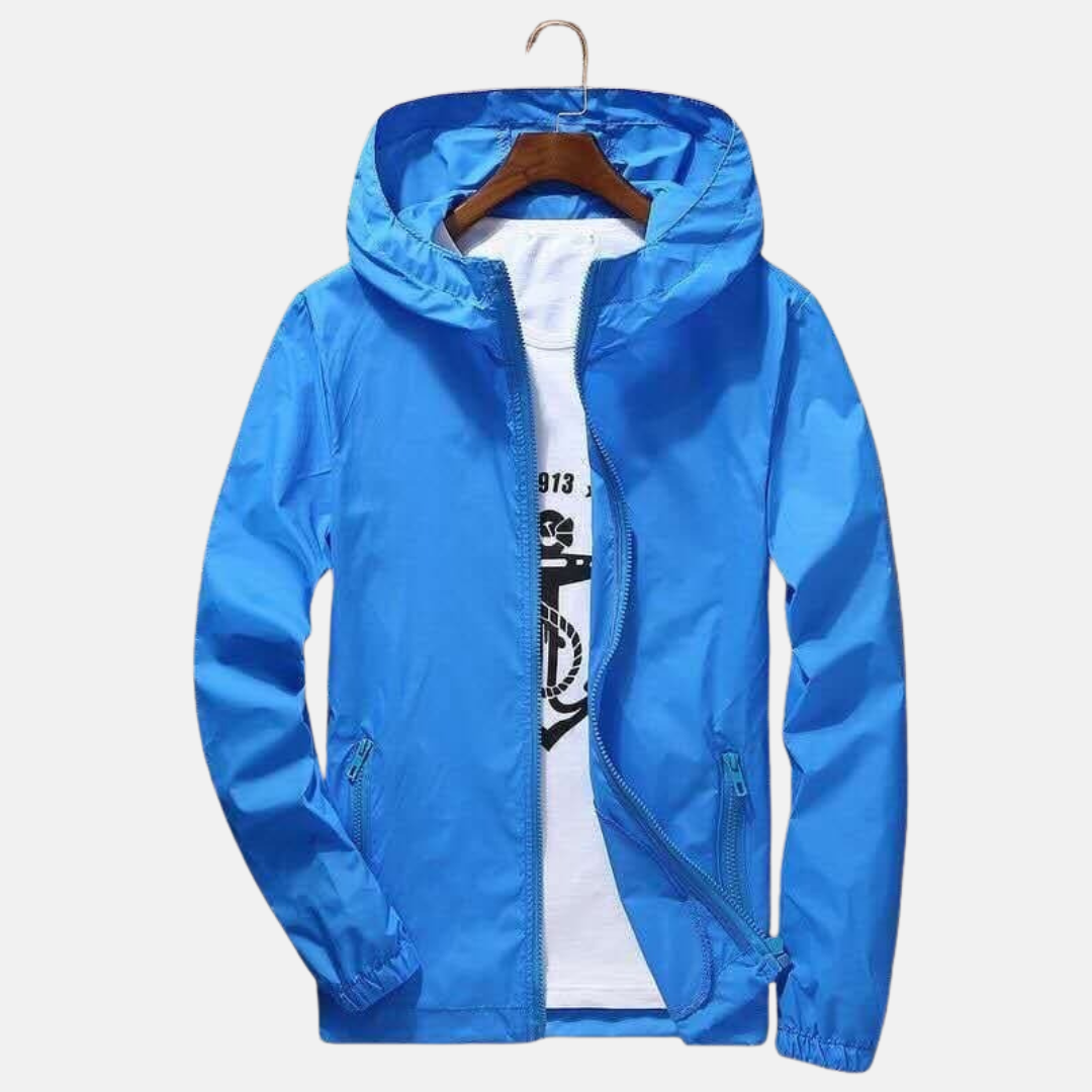 Oscar Hooded Windbreaker | Full Zip Zipper Pockets Windbreaker