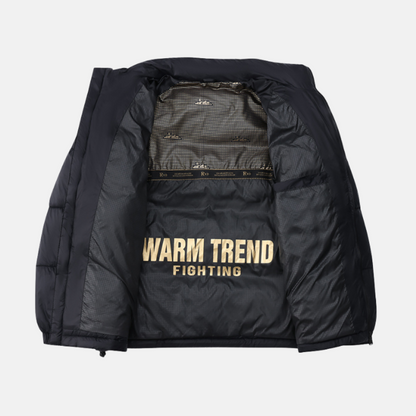 Men’s Puffer Coat - Insulated Quilted Panels - Loose Fit - Stand Collar - Full Zipper Closure