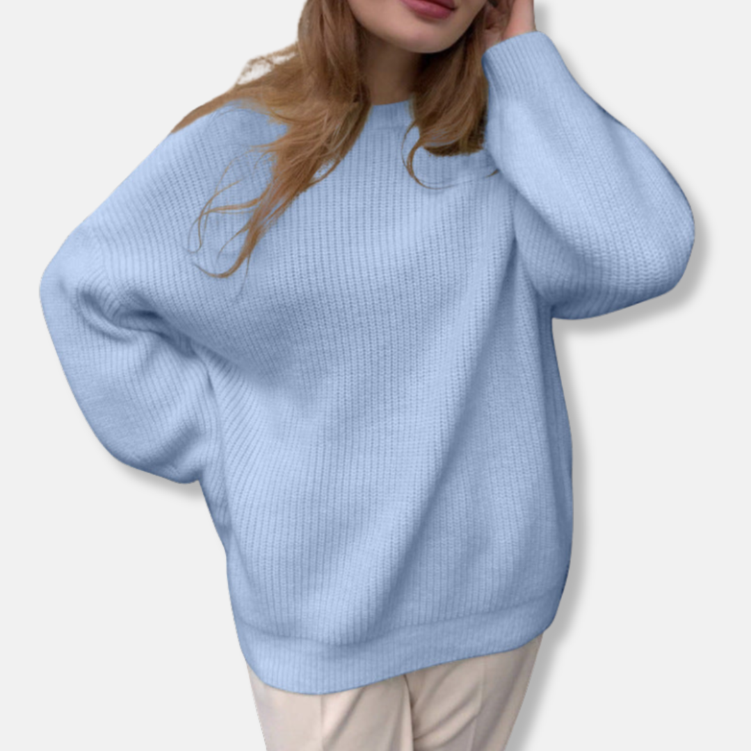 Women's Knit Sweater – Oversized Fit – Soft Ribbed Texture – Long Sleeves