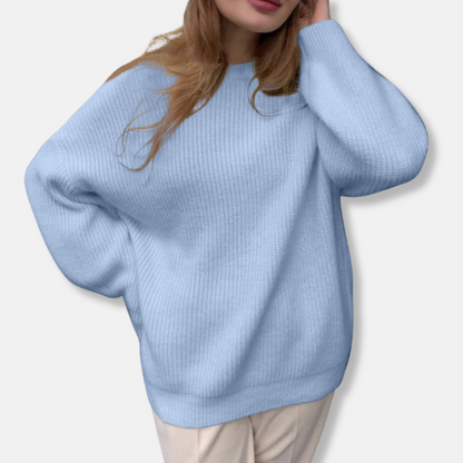 Women's Knit Sweater – Oversized Fit – Soft Ribbed Texture – Long Sleeves
