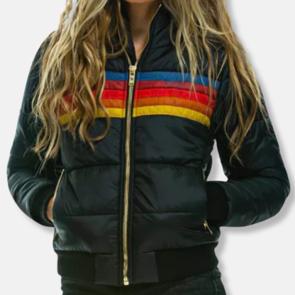 Grace Puffer Jacket | Quilted Hooded Hip-Length Jacket