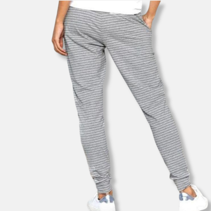 Women's Jogging Pants - Soft Cotton Blend - Tapered Fit - Adjustable Waist - Side Pockets