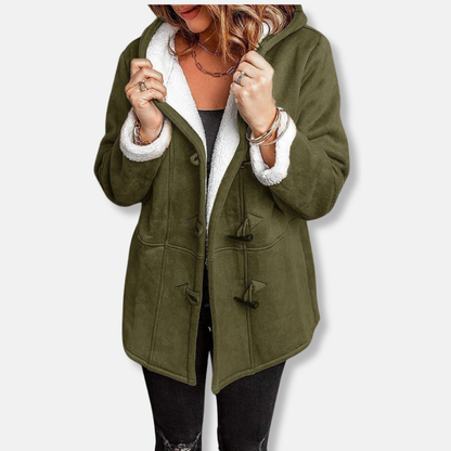 Women's Jacket – Fleece – Hood – Toggle Closure – Relaxed Fit – Mid-Length