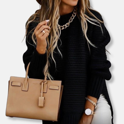 Women's Pullover Sweater – Oversized Fit – Ribbed Knit – Soft Texture – Casual Look