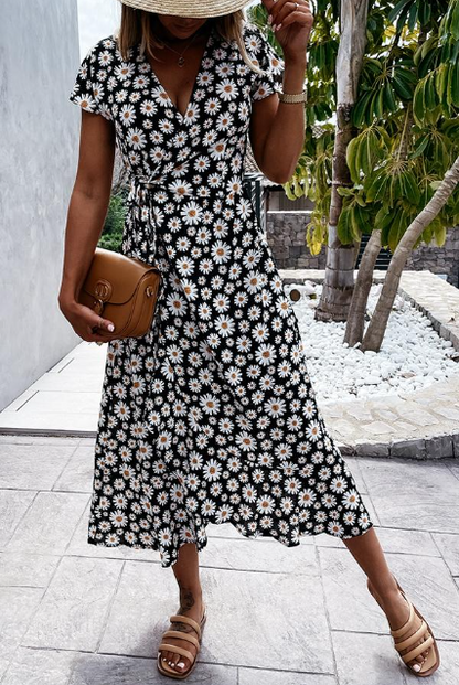 Women's Dress – Relaxed Fit – A-Line Cut – Floral Print – Light and Breathable