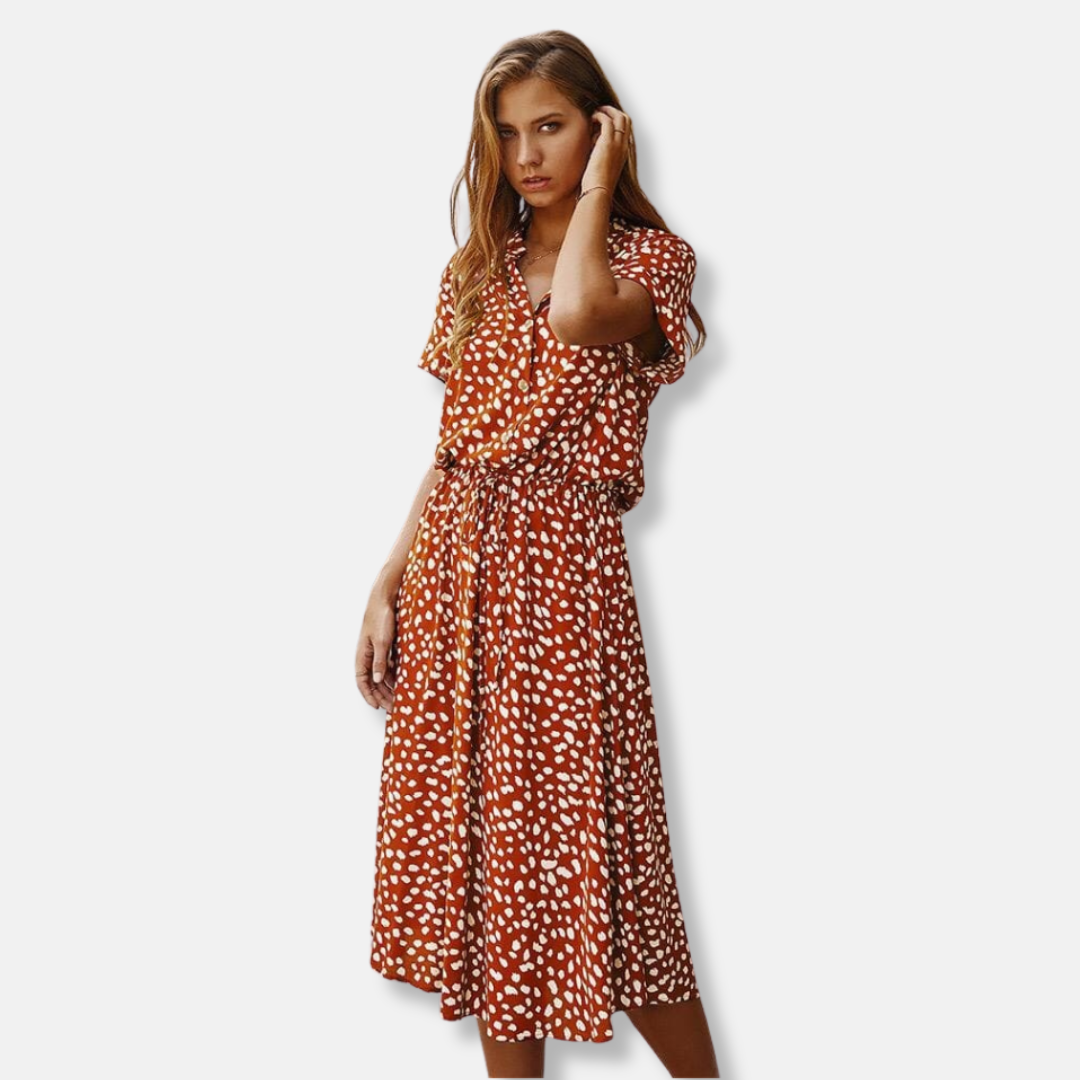 Anaïs - Elegant dress with leopard print