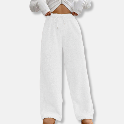 Sienna Cotton-Blend Lounge Pants | Loose Fit Full-Length Pants