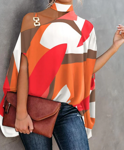 Women's Off-Shoulder Top – Asymmetric Neckline – Relaxed Fit – Soft Breathable Material