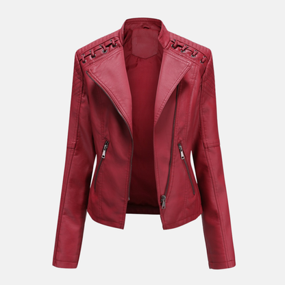 Eleanor - Sleek Stylish Leather Moto Jacket