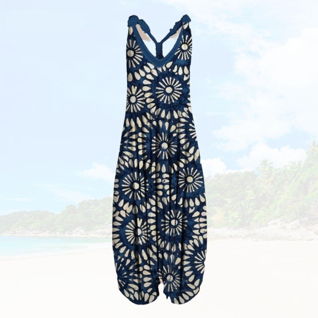 Women's Jumpsuit – Relaxed Fit – Sleeveless – Light Breathable Fabric – Full Length