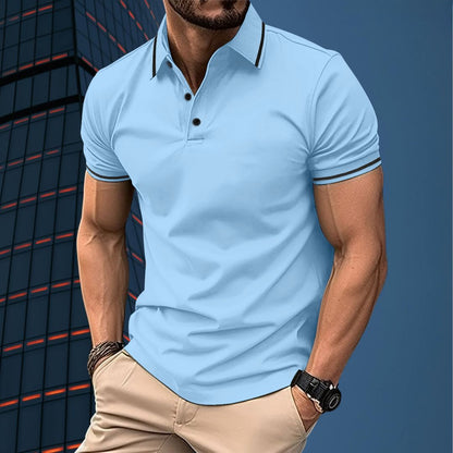 Men's Polo Shirt – Slim Fit – Soft Knit – Short Sleeves – Rib Collar