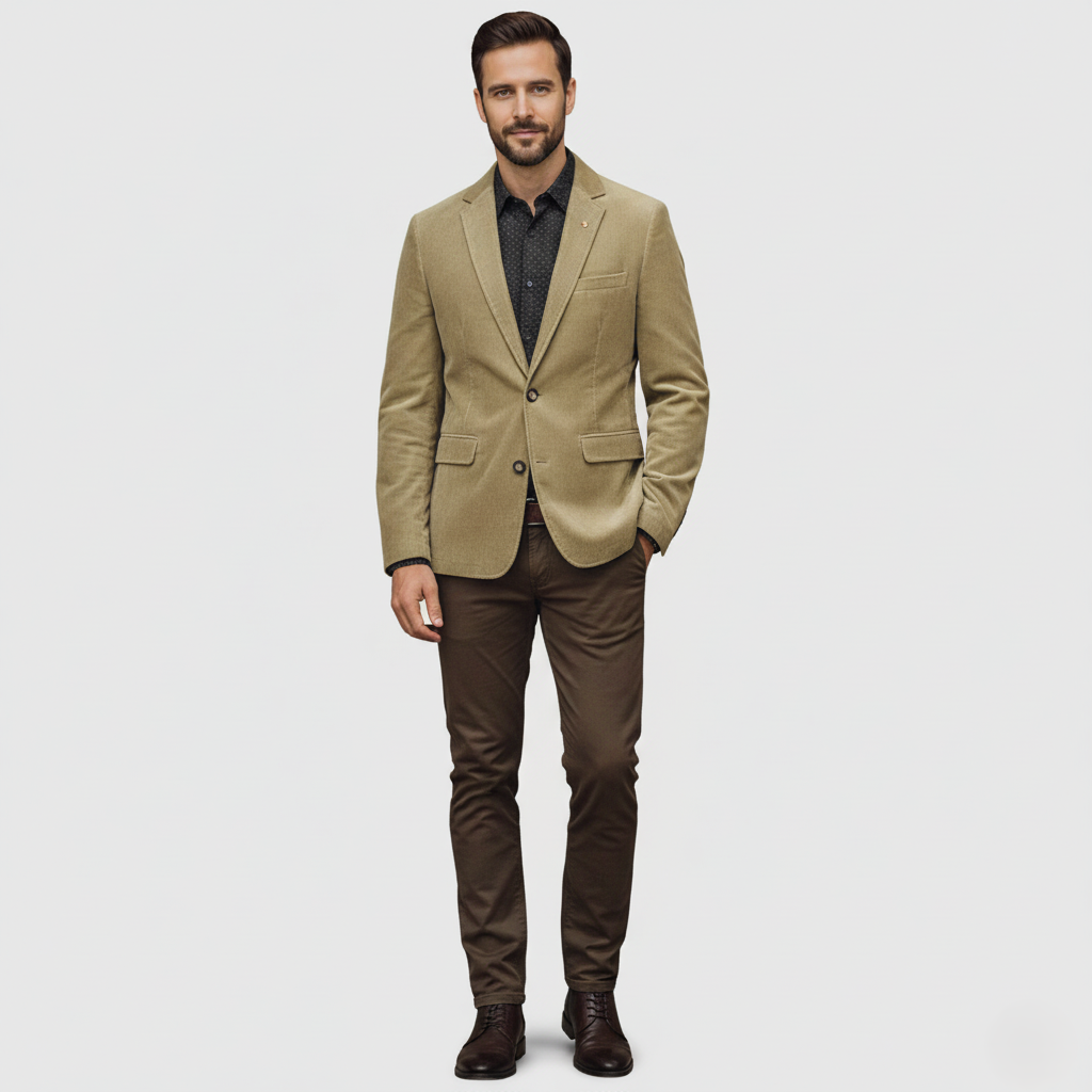 Men's Jacket – Tailored Fit – Single Breasted – Notch Lapel – Smart Casual