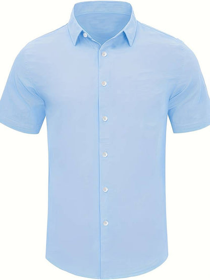Men's Shirt - Short-Sleeved Button-Up - Classic Collar - Regular Fit - Breathable