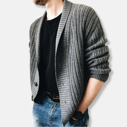 Oscar Relaxed Fit Cardigan | Shawl Collar Button Front Cardigan