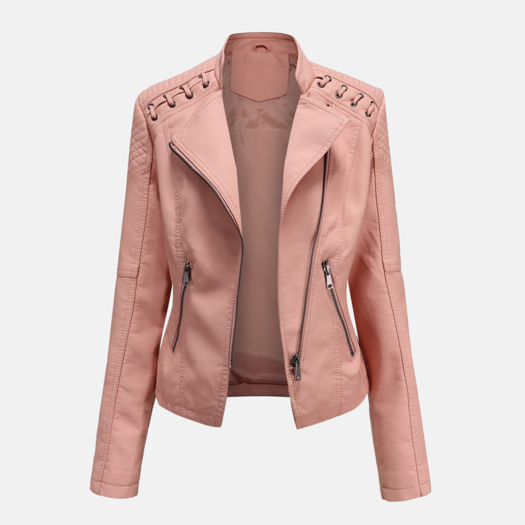 Eleanor - Sleek Stylish Leather Moto Jacket