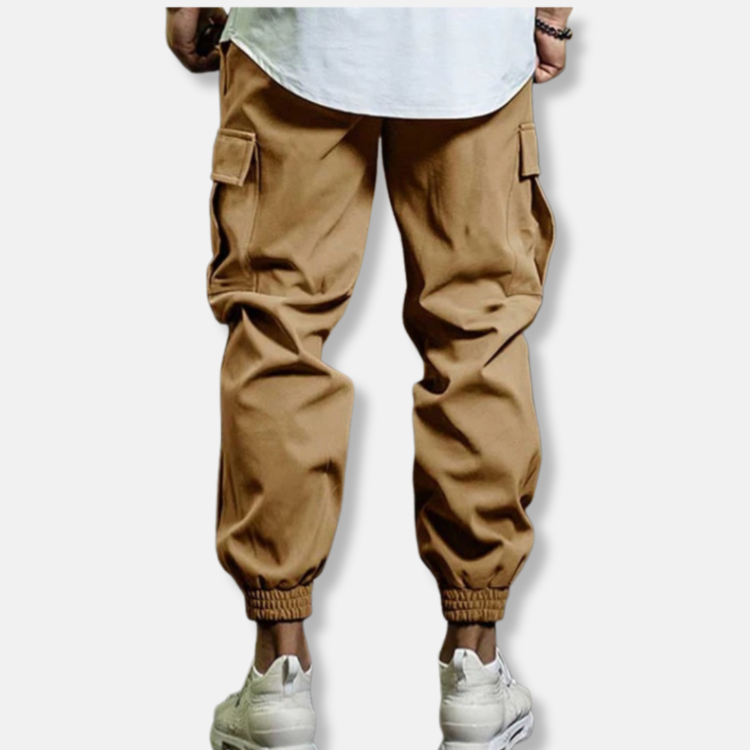 Harry Relaxed Fit Cargo Jogger Pants | Elastic Waist Side Pockets Cargo Jogger Pants